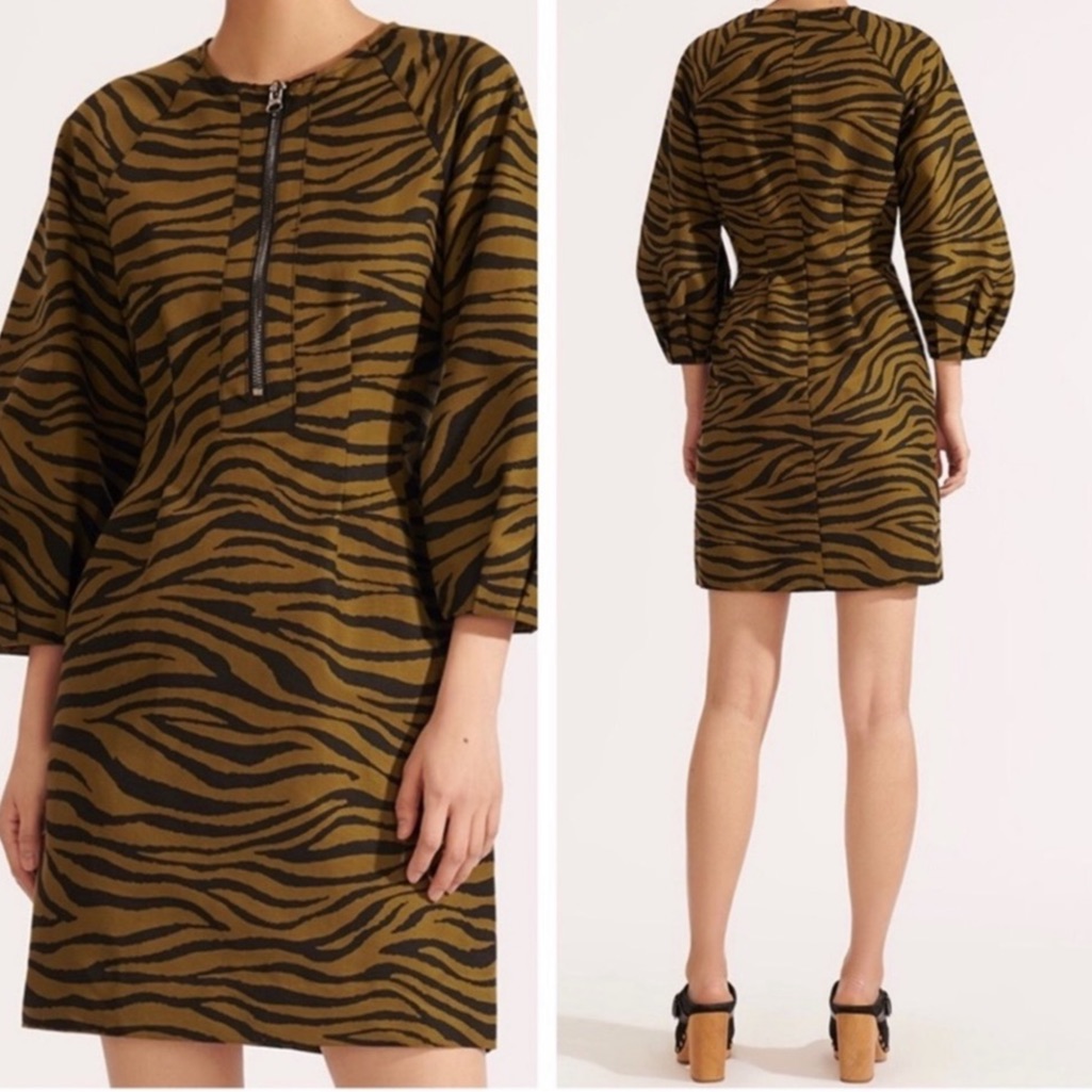 Veronica Beard Animal Zebra Print Navi Dress Sz 0
